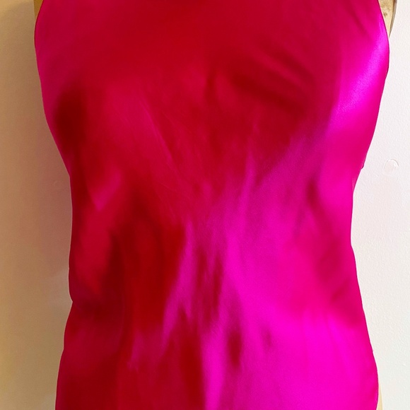 Holt Renfrew hot pink silk sleeveless top - Picture 1 of 3